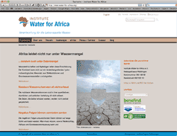 Internetseite des Institutes Water for Africa